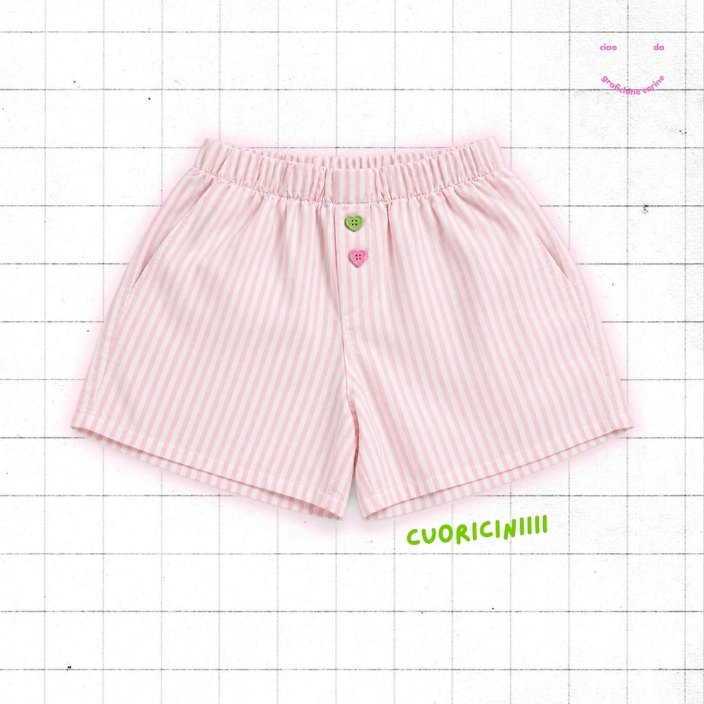 Boxerino a righe rosa "cuoricini”