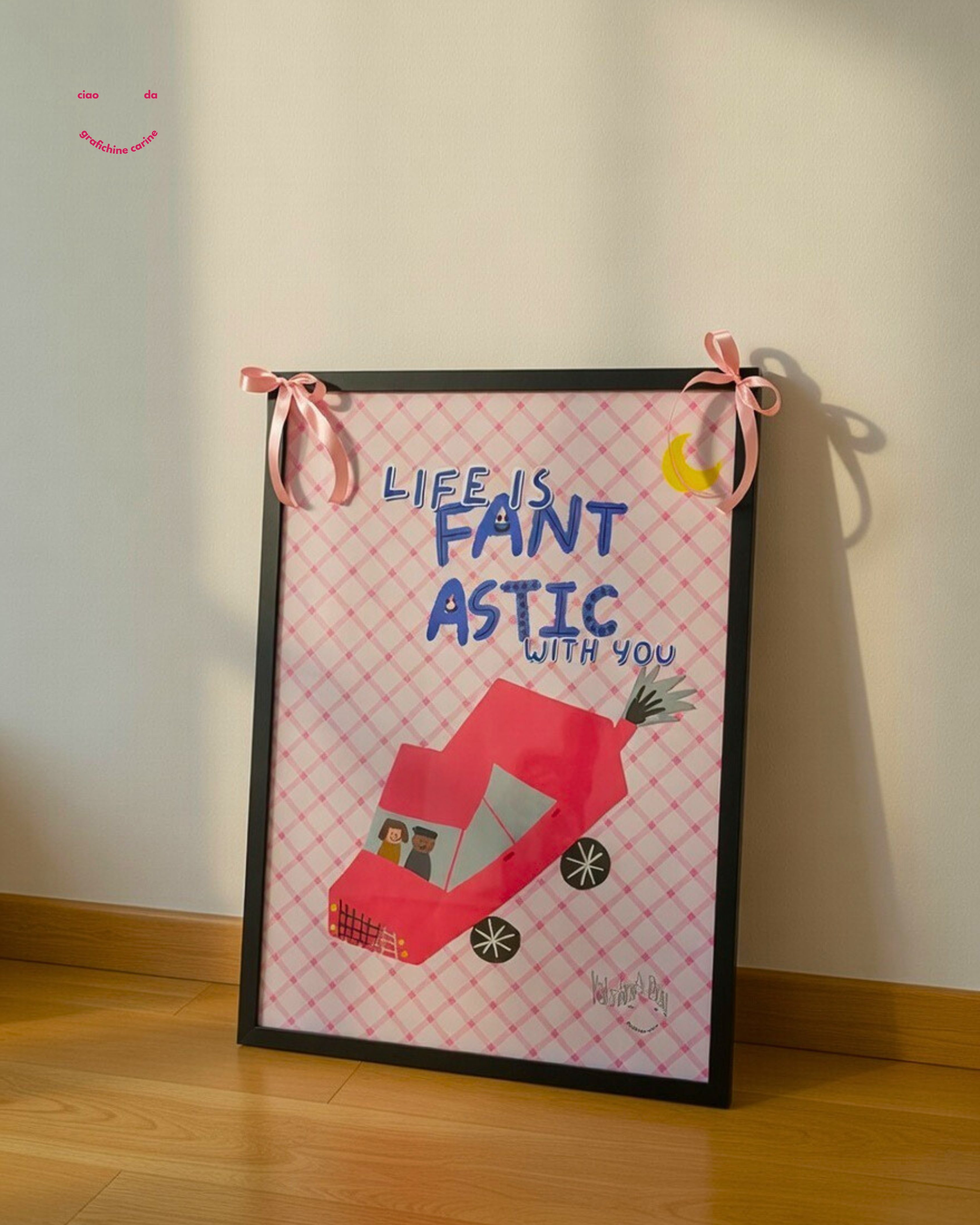 Cornice - NERA CON FIOCCHI ROSA