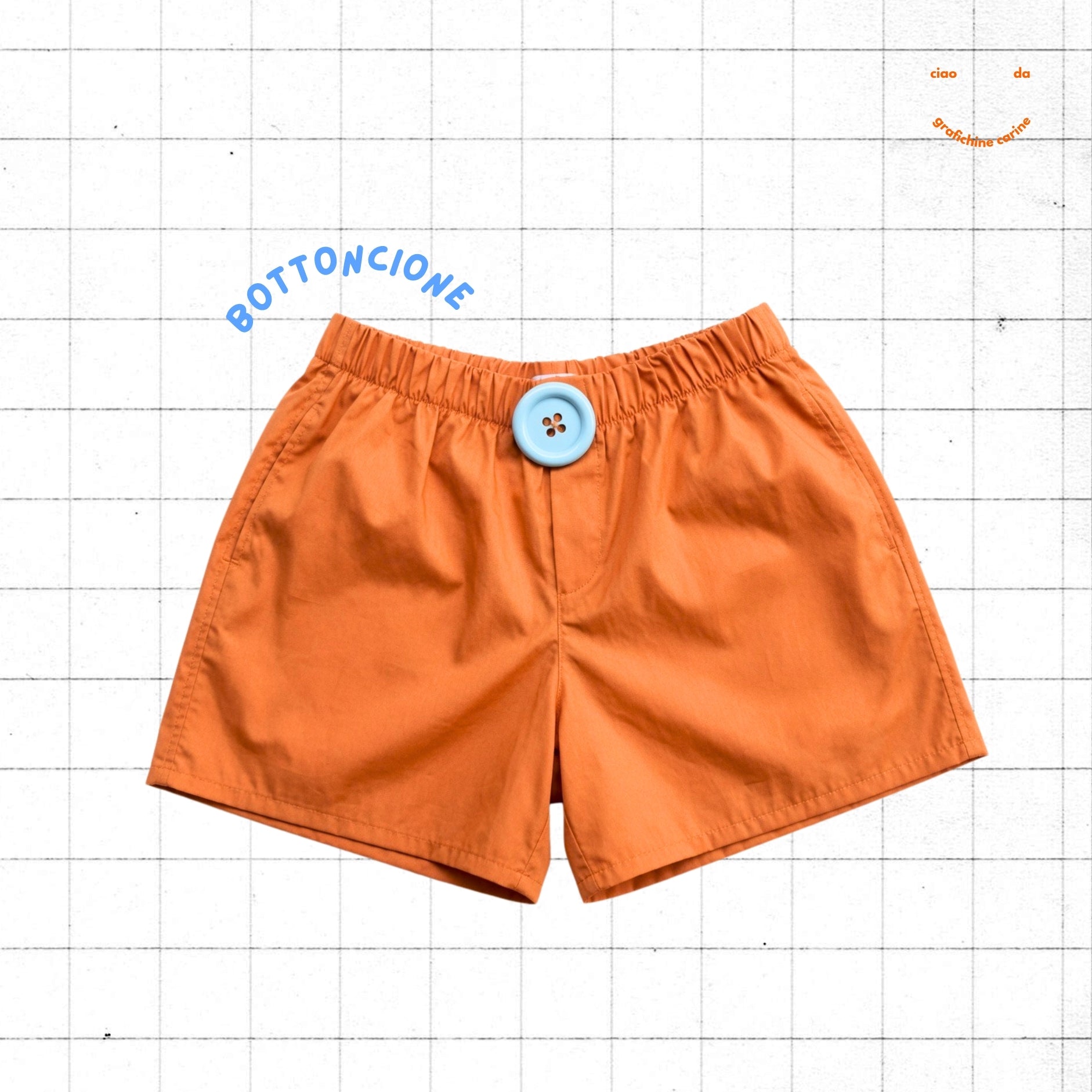 Boxerino in arancione "Bottoncione”