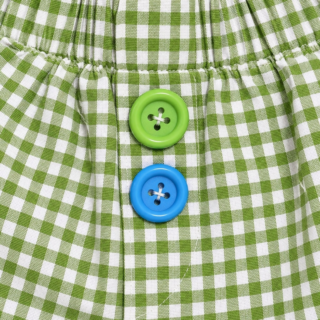 Boxerino vichy verde "bottoncioni”