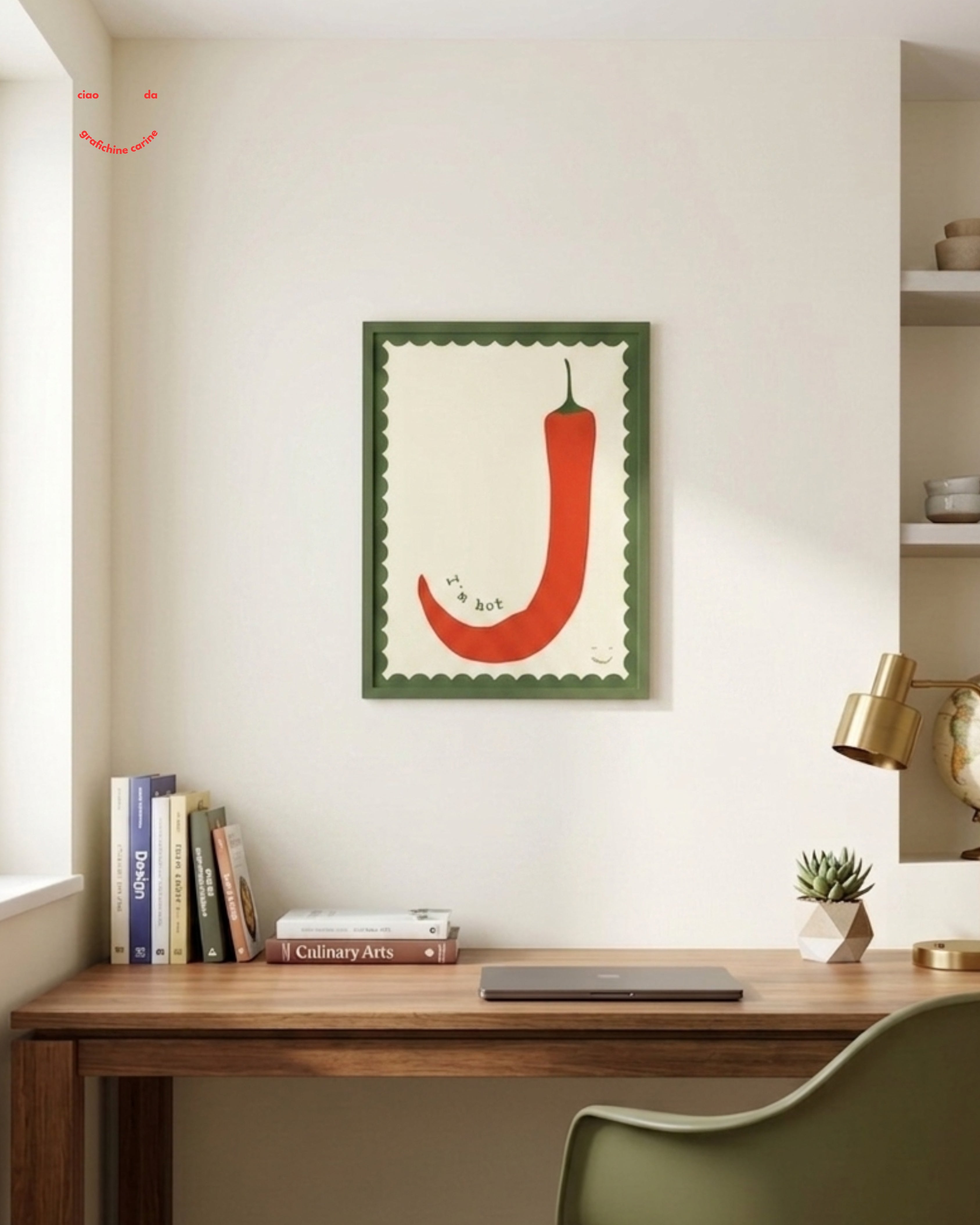 Cornice - VERDE CON MOTIVO NUVOLETTA